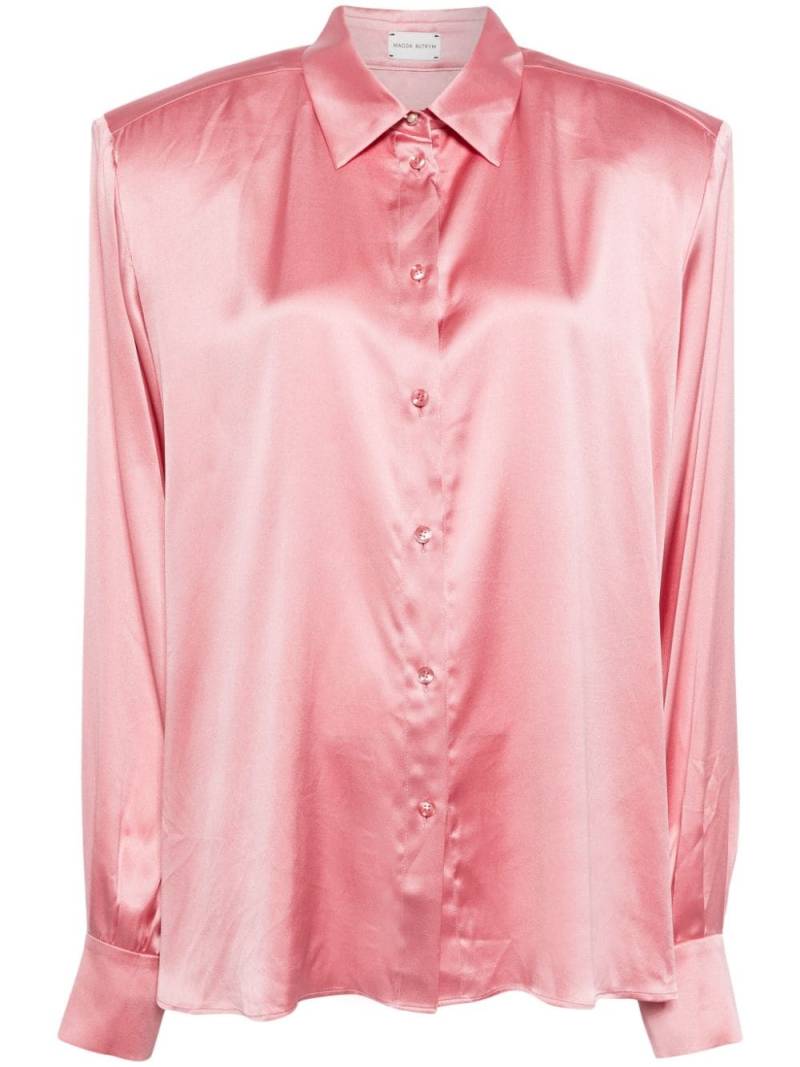 Magda Butrym long-sleeved silk-satin shirt - Pink von Magda Butrym