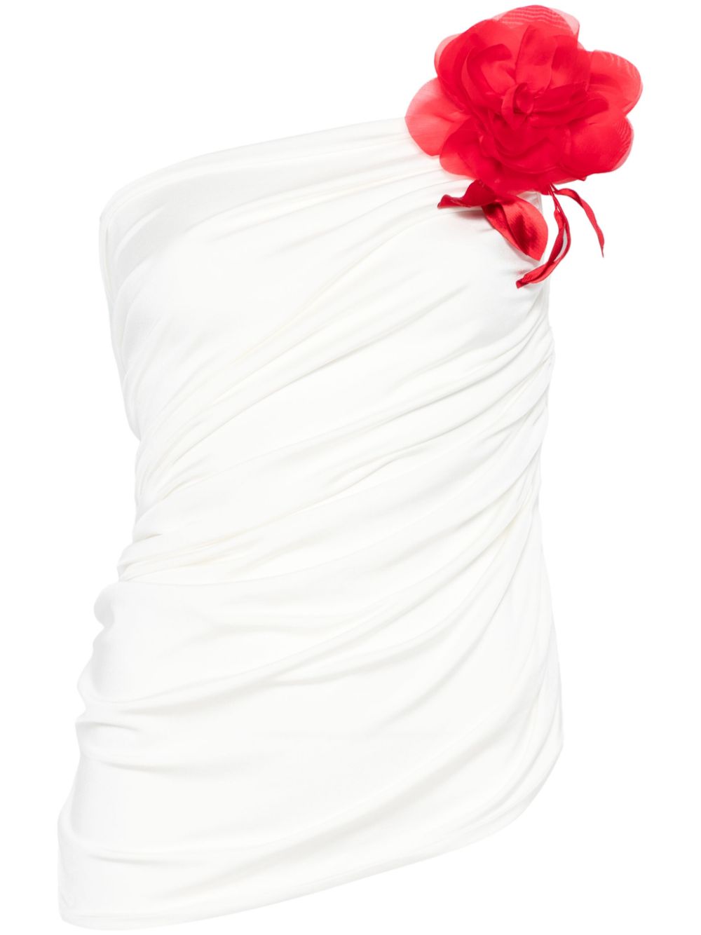 Magda Butrym one-shoulder draped top - White von Magda Butrym