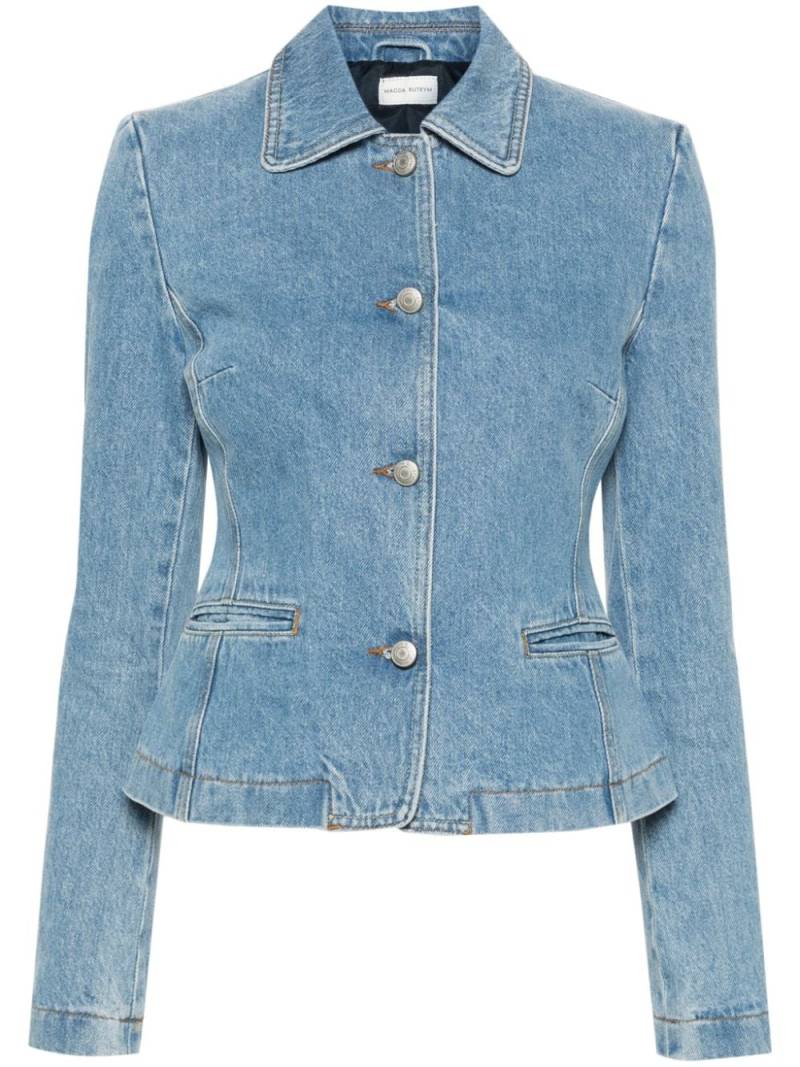 Magda Butrym peplum denim blazer - Blue von Magda Butrym