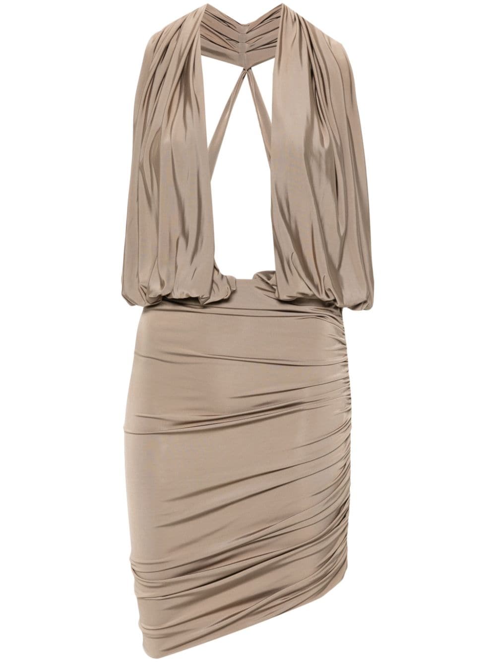 Magda Butrym plunge-halterneck jersey midi dress - Neutrals von Magda Butrym