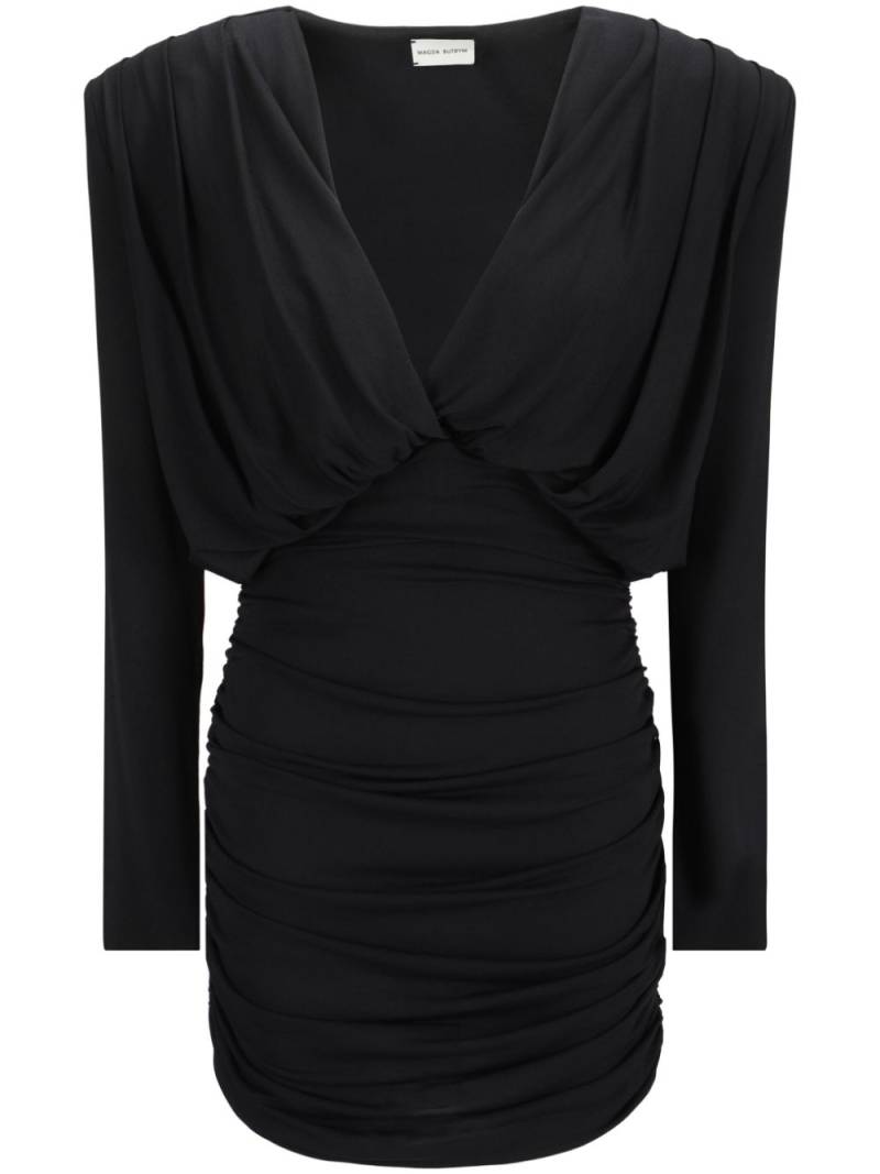 Magda Butrym plunge-neck draped mini dress - Black von Magda Butrym