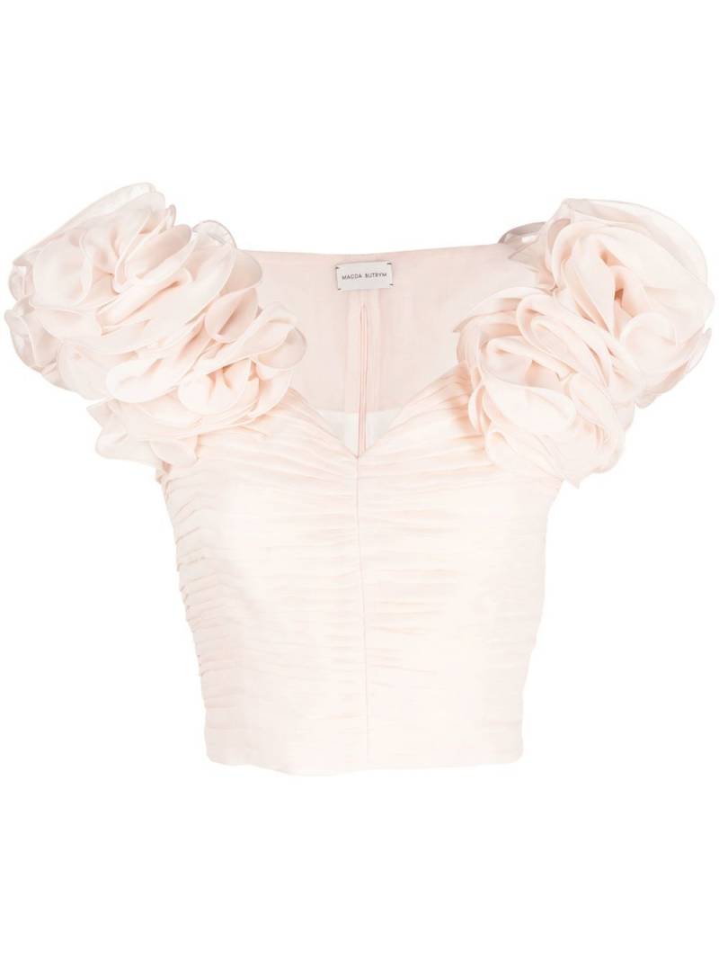 Magda Butrym puff-sleeve cropped top - Pink von Magda Butrym