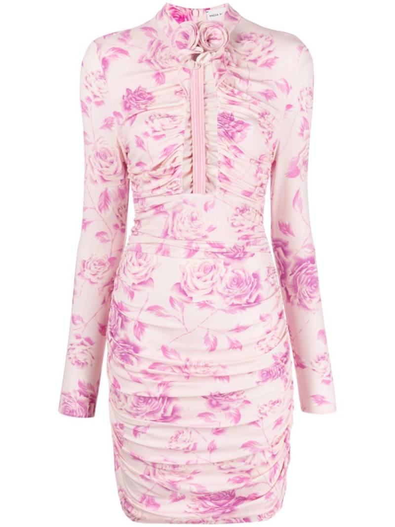 Magda Butrym rose-print cut-out minidress - Pink von Magda Butrym