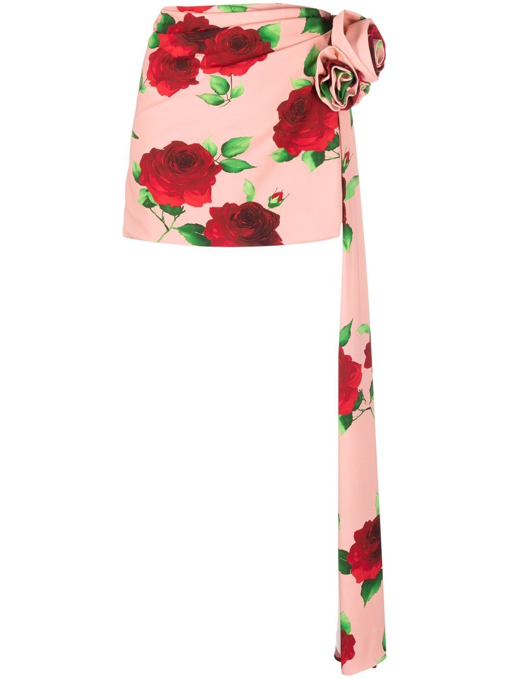 Magda Butrym rose-print draped miniskirt - Pink von Magda Butrym