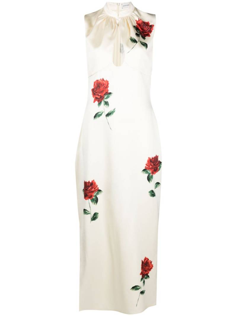 Magda Butrym rose-print sleeveless maxi dress - Neutrals von Magda Butrym