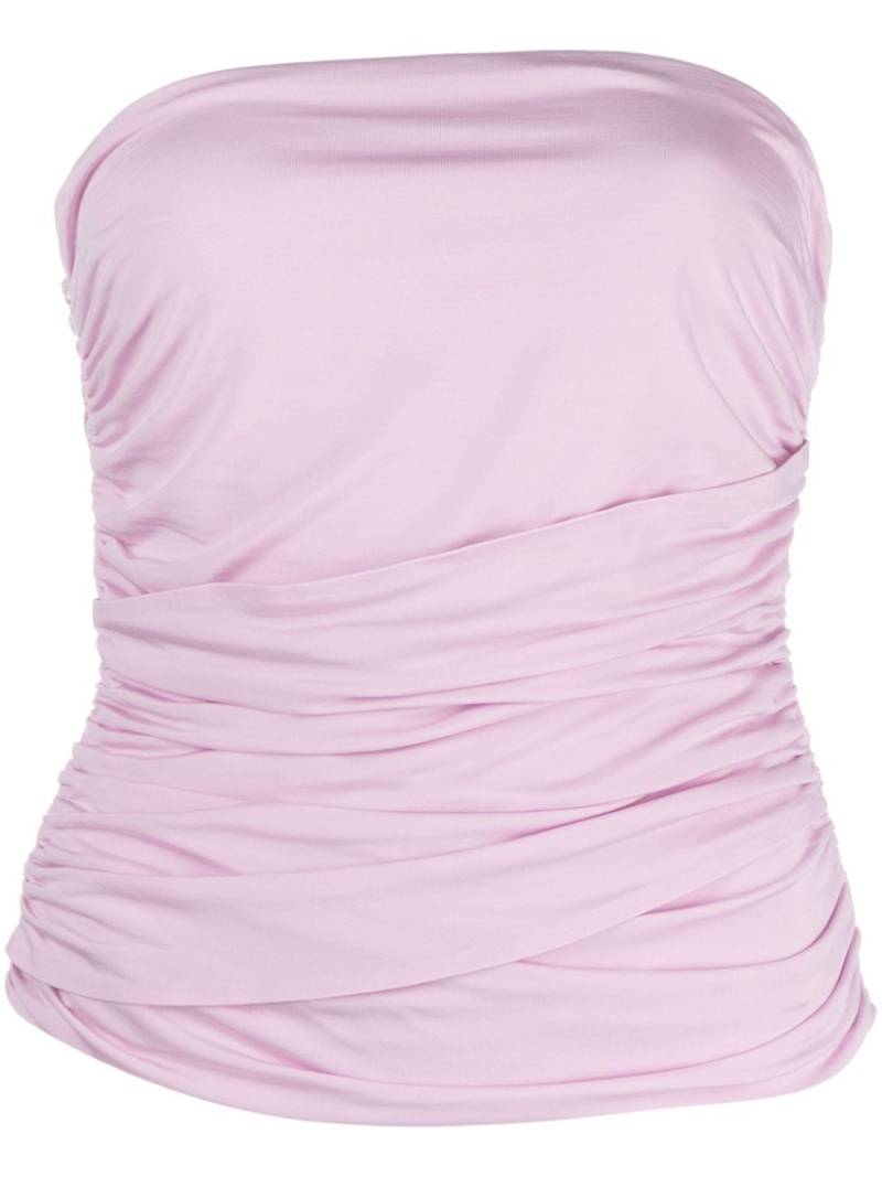 Magda Butrym ruched strapless stretch-jersey top - Pink von Magda Butrym