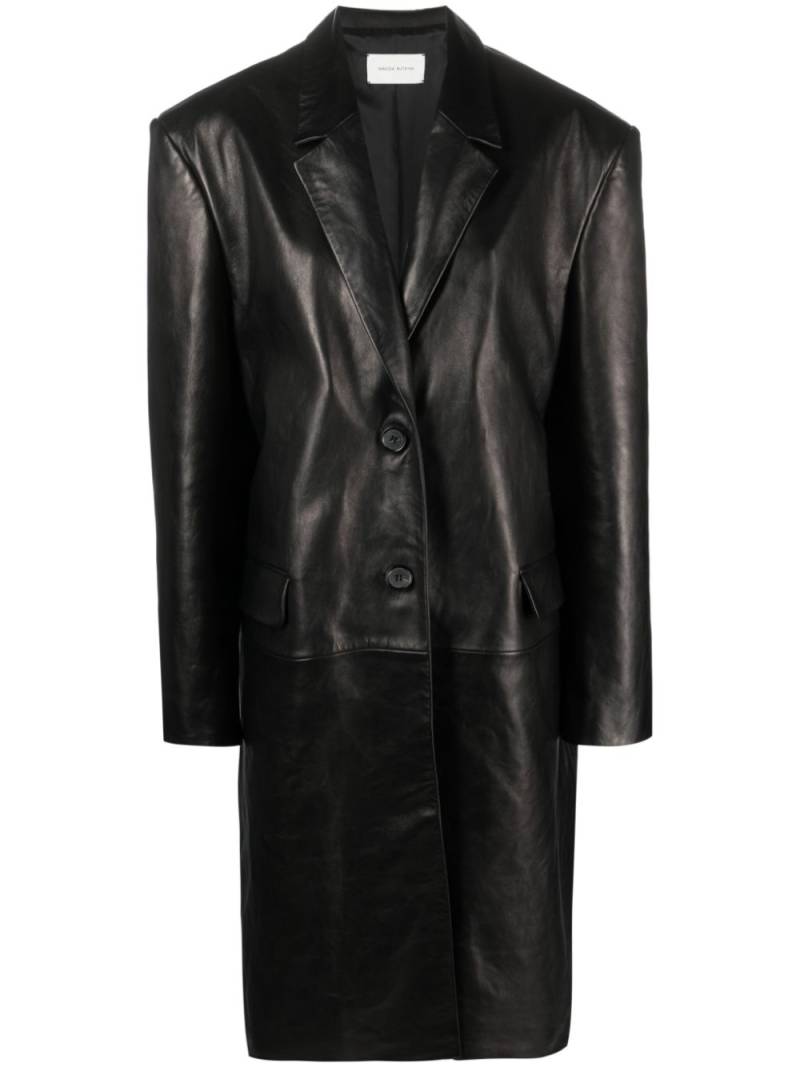 Magda Butrym single-breasted leather coat - Black von Magda Butrym