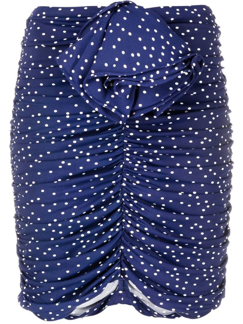 Magda Butrym spot-print ruched mini skirt - Blue von Magda Butrym