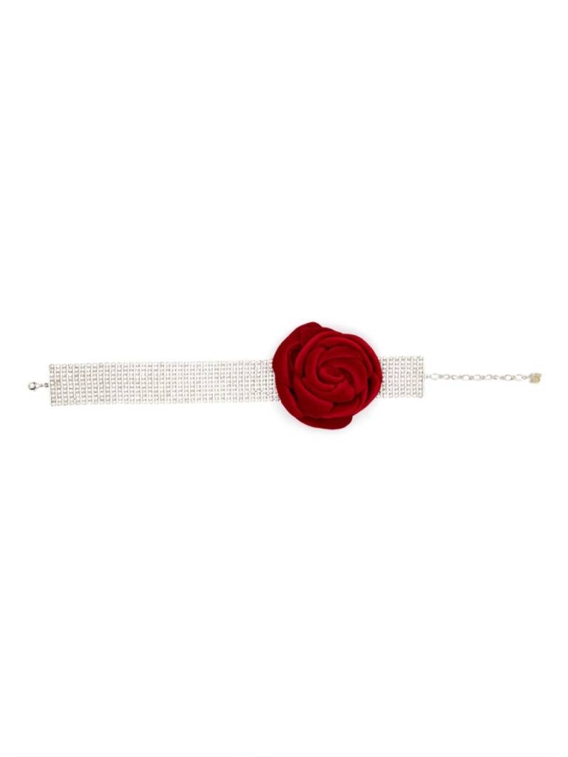 Magda Butrym velvet rose choker - Silver von Magda Butrym