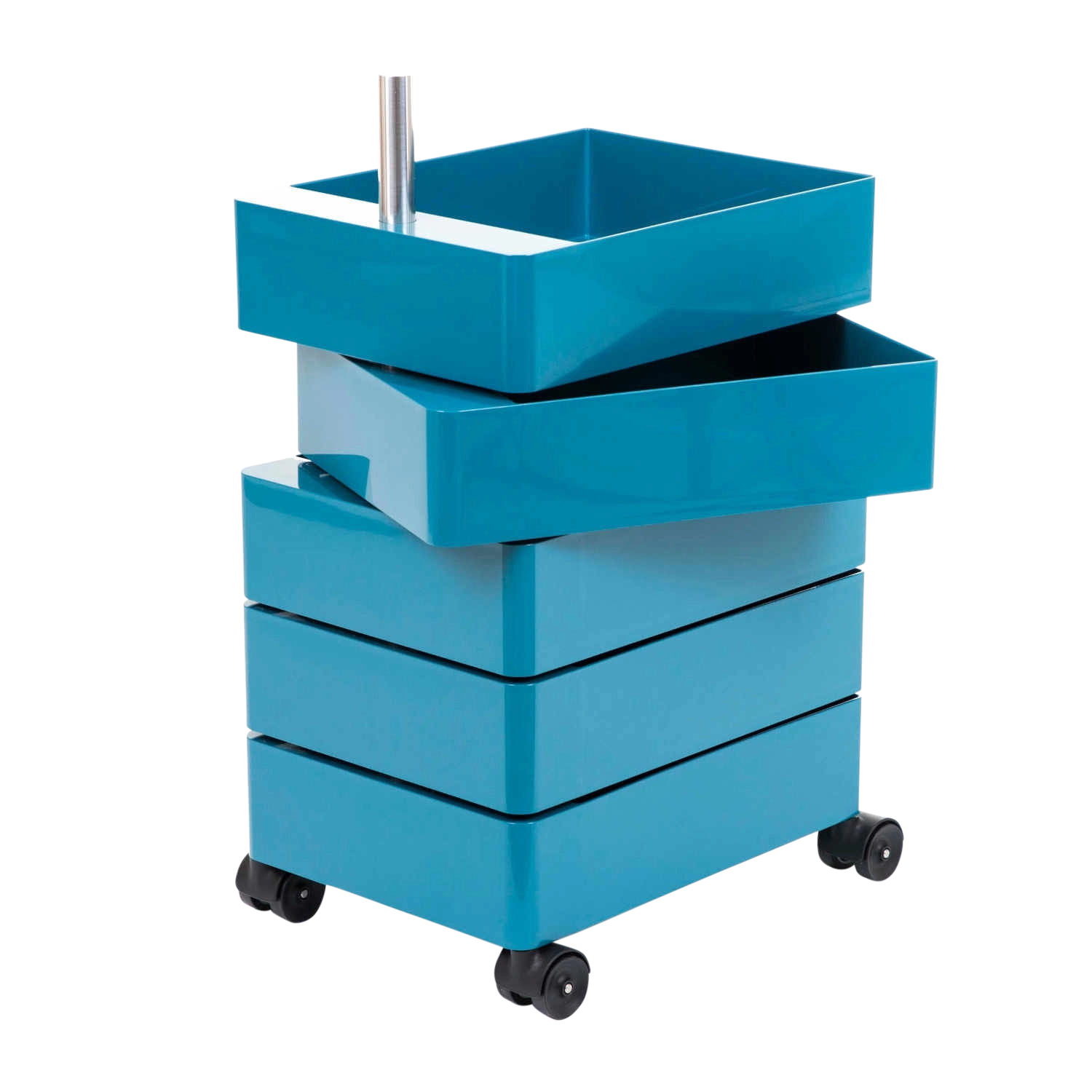 360° Rollcontainer , Farbe weiss - 1673c, Höhe 60 cm - 5 schubladen von Magis Spa