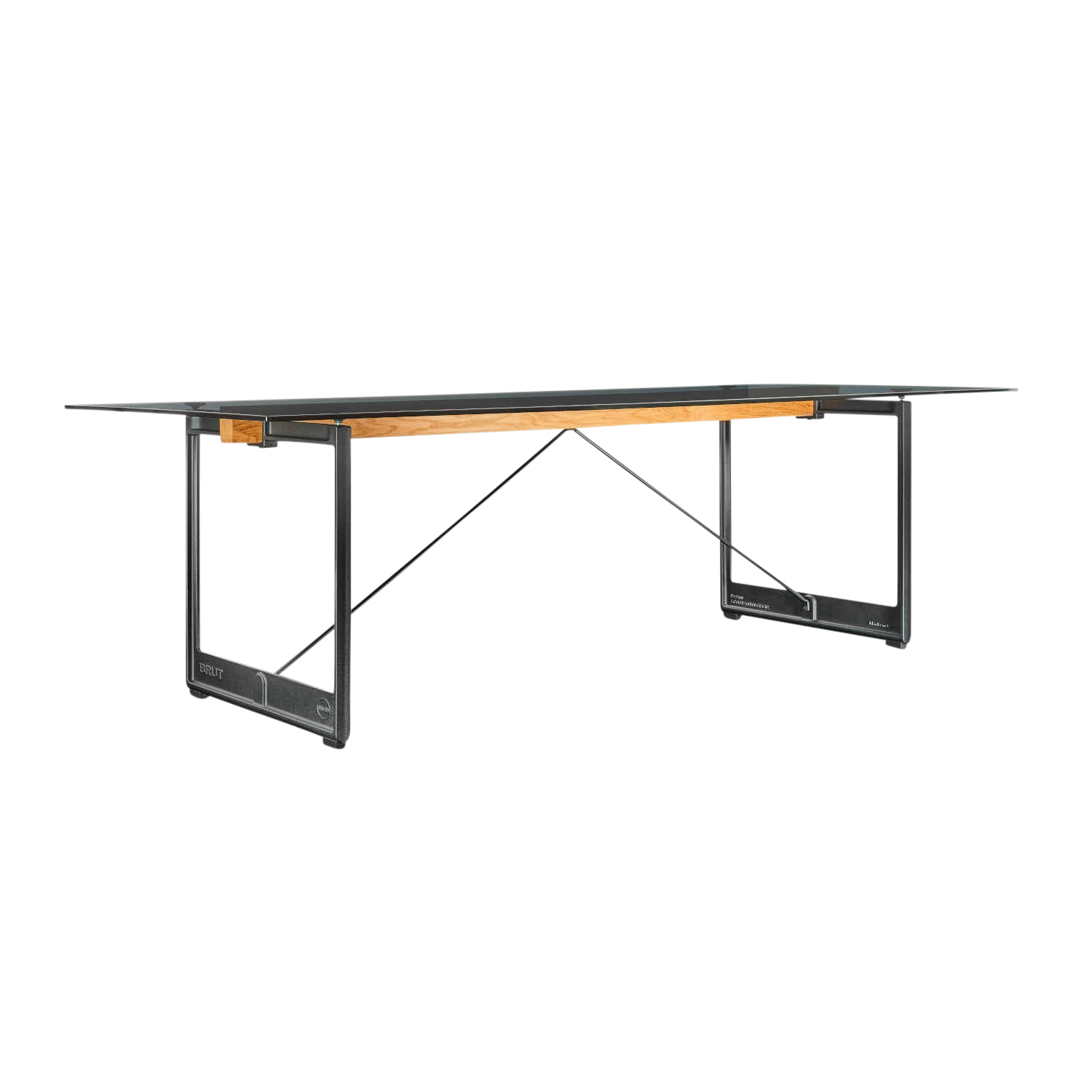 Brut Rechtecktisch , Tischplatte glas smoked, Untergestell grün 5126, Länge 260 cm Brut Rechtecktisch , Tischplatte glas smoked, Untergestell grün 5126, Länge 260 cm von Magis Spa