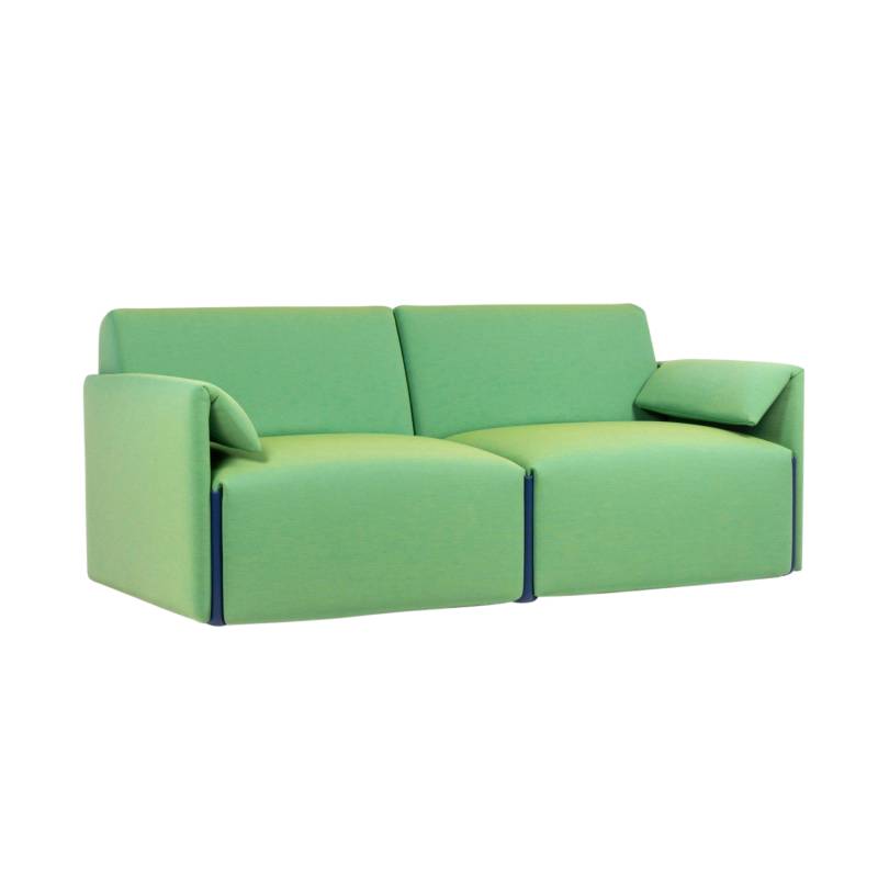 Costume 2er Stoff-Sofa , Ausführung b - mit armlehnen, Bezug kvadrat uniform mélange - 793/blau, Farbe Connector blau 1790c von Magis Spa