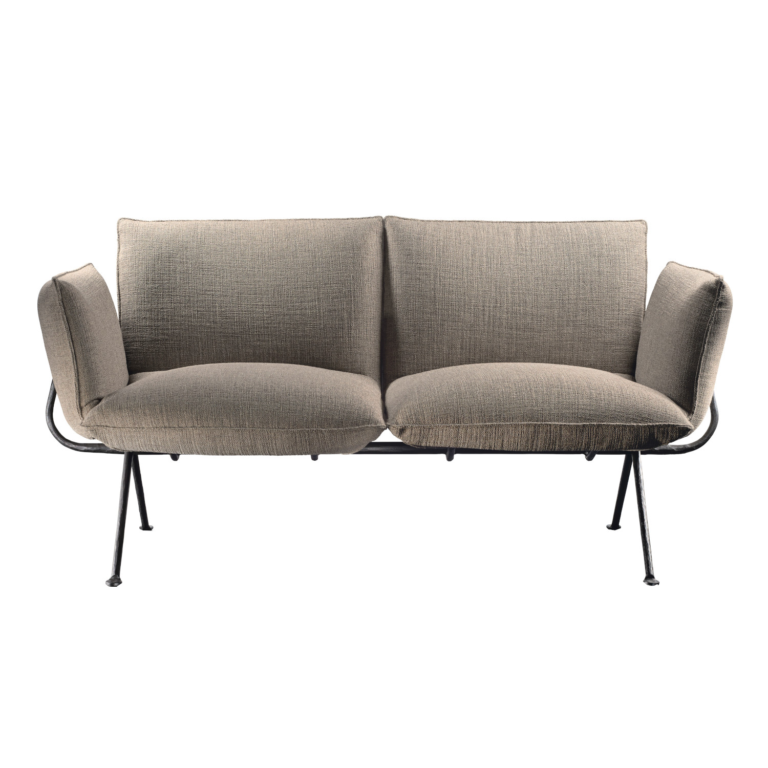 Officina 2er Stoff-Sofa, Bezug kvadrat vidar 4 - 772/blau, Gestell verzinkt 5250 von Magis Spa