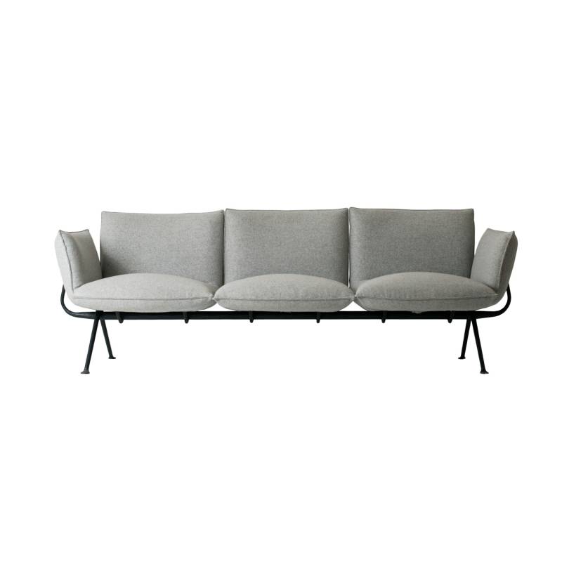 Officina 3er Stoff-Sofa, Bezug kvadrat vidar 4 - 1880/schwarz, Gestell grau-antharzit 5142 von Magis Spa