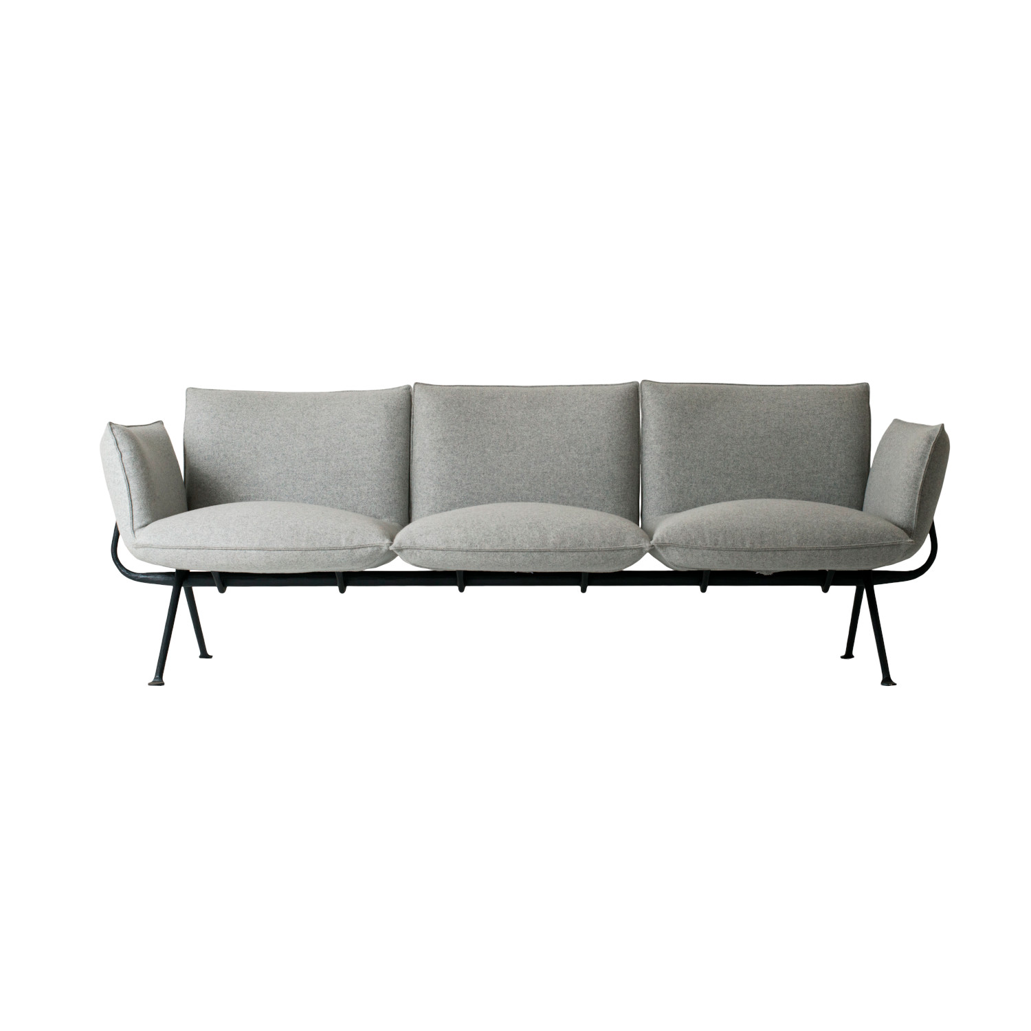 Officina 3er Stoff-Sofa, Bezug kvadrat vidar 4 - 653/rot, Gestell grau-antharzit 5142 von Magis Spa