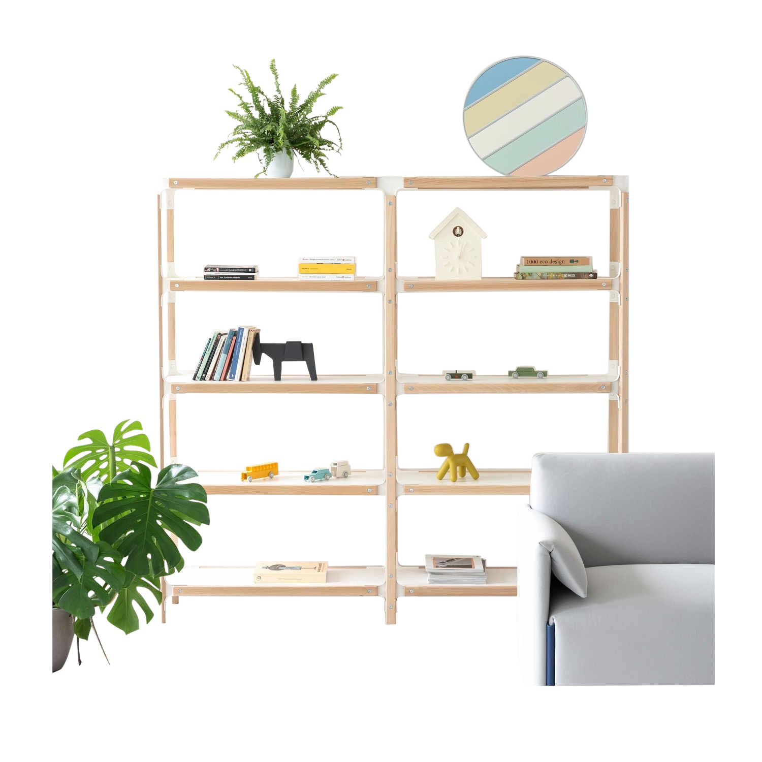 Steelwood Regalsystem, Farbe Rahmen / Tablar natur / weiss, Länge 92 cm, Höhe 93 cm Steelwood Regalsystem, Farbe Rahmen / Tablar natur / weiss, Länge 92 cm, Höhe 93 cm von Magis Spa