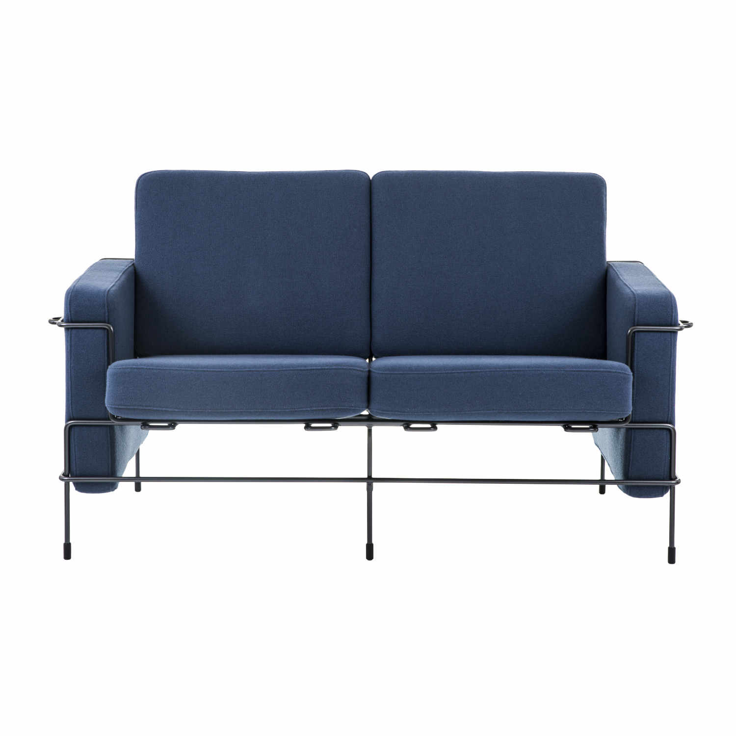 Traffic_2 2er Stoff-Sofa , Bezug kvadrat tonus 4 - 210/blau, Gestell schwarz 5013 von Magis Spa