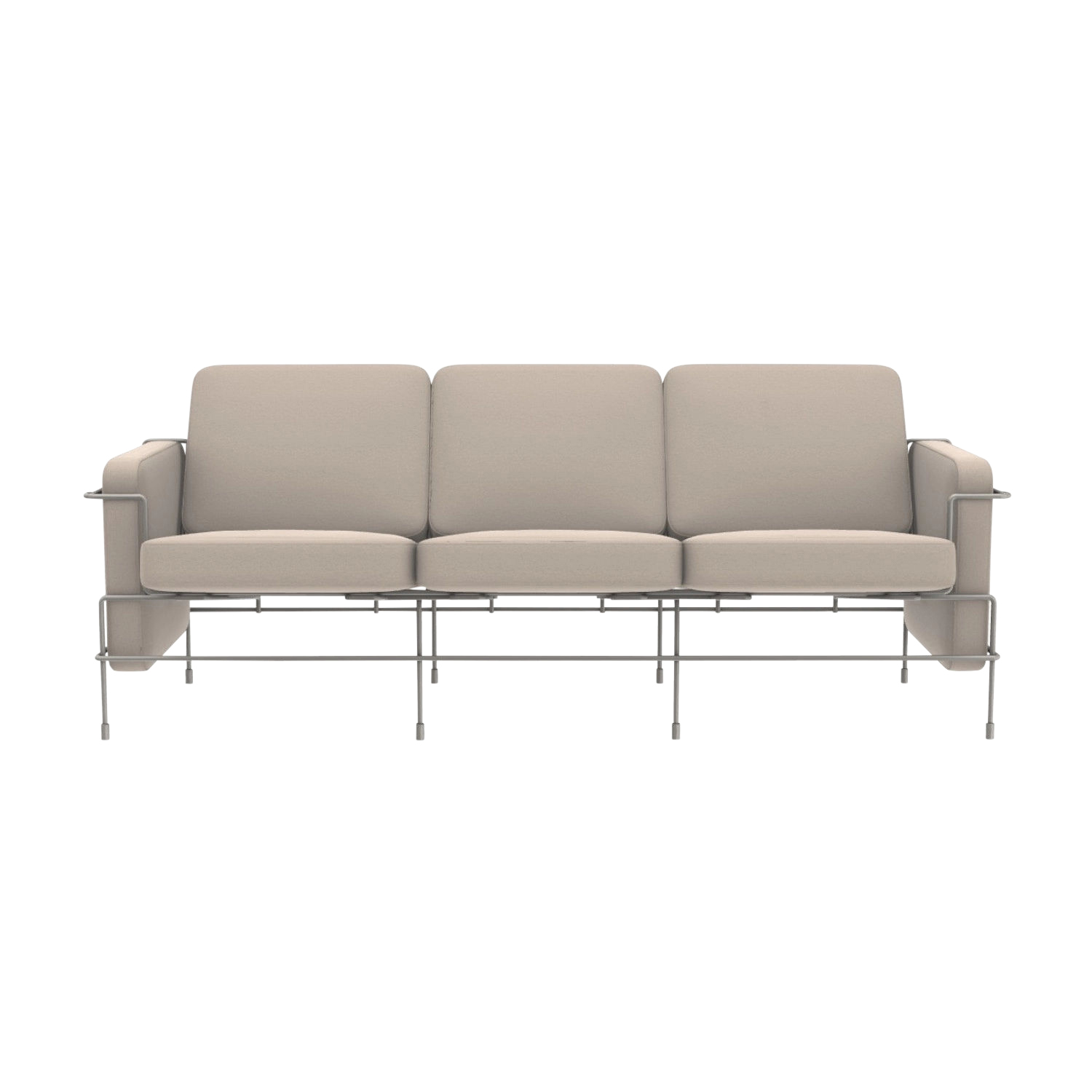 Traffic_2 3er Stoff-Sofa, Bezug kvadrat tonus 4 - 128/schwarz, Gestell weiss 5011 von Magis Spa