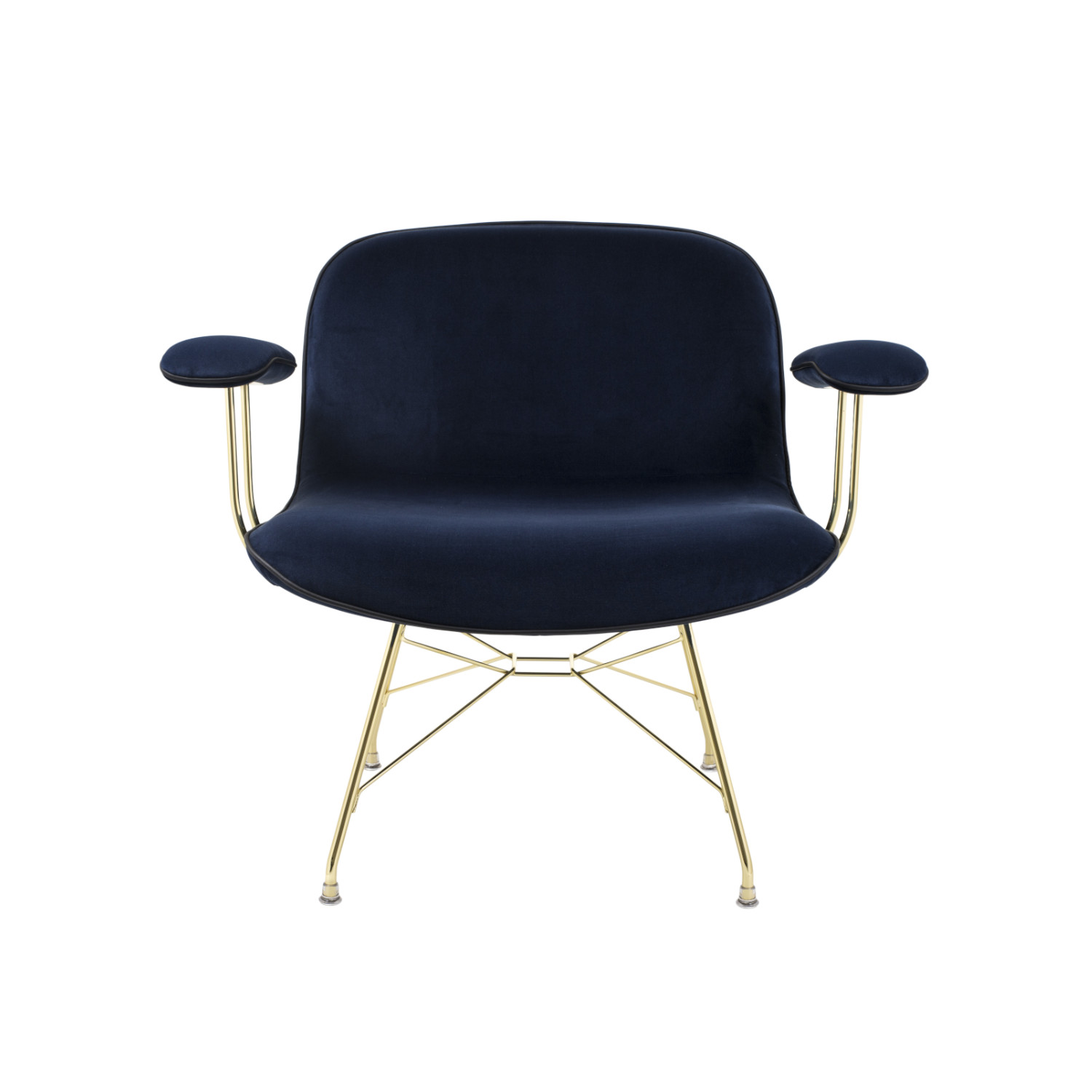 Troy Low Armchair Sessel, Bezug kvadrat divina md 193 / schwarz, Gestell kupfer von Magis Spa