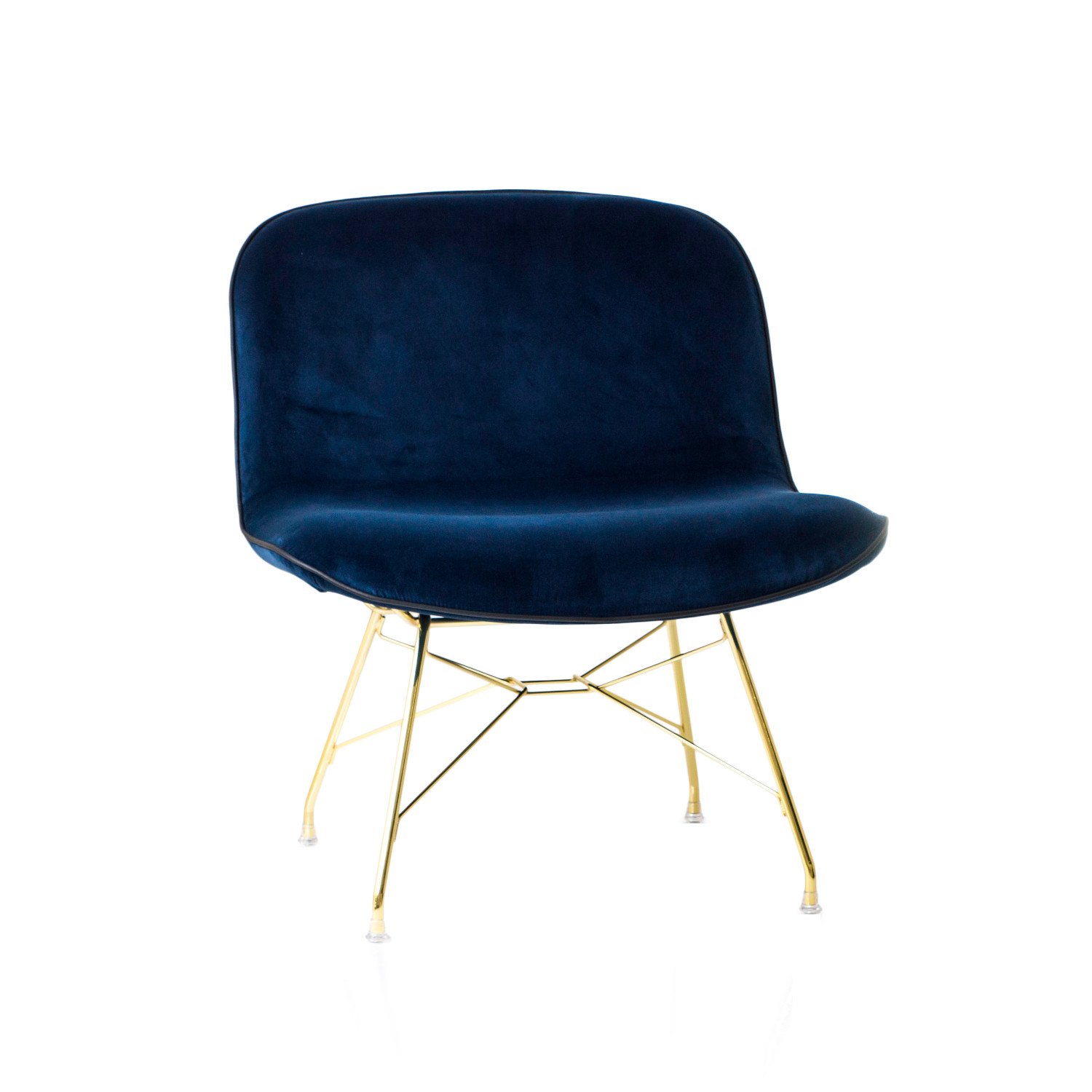 Troy Low Chair Sessel, Bezug kvadrat divina md 943 / grün, Gestell gold von Magis Spa