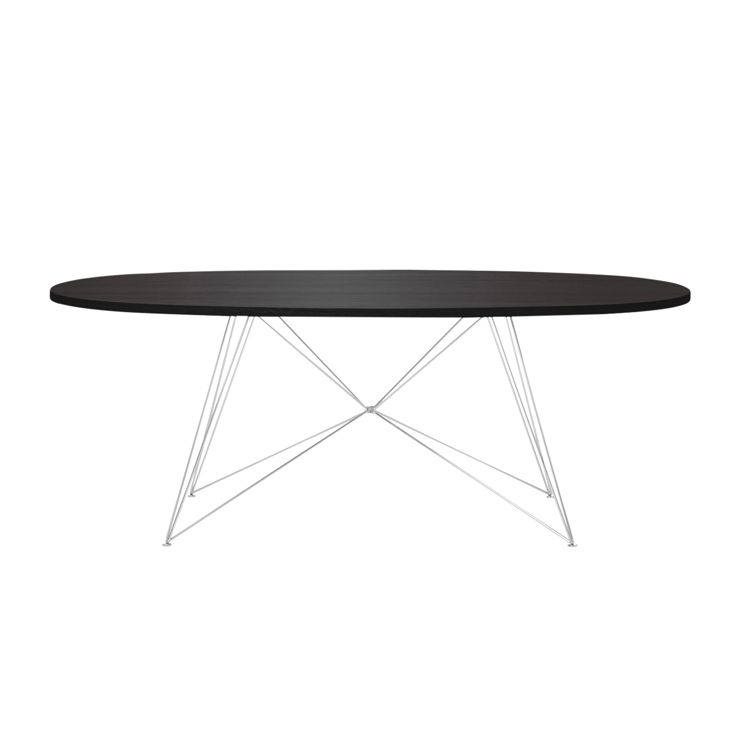 XZ3 Ovaltisch, Tischplatte mdf, schwarz 8510, Gestell schwarz lackiert XZ3 Ovaltisch, Tischplatte mdf, schwarz 8510, Gestell schwarz lackiert von Magis Spa