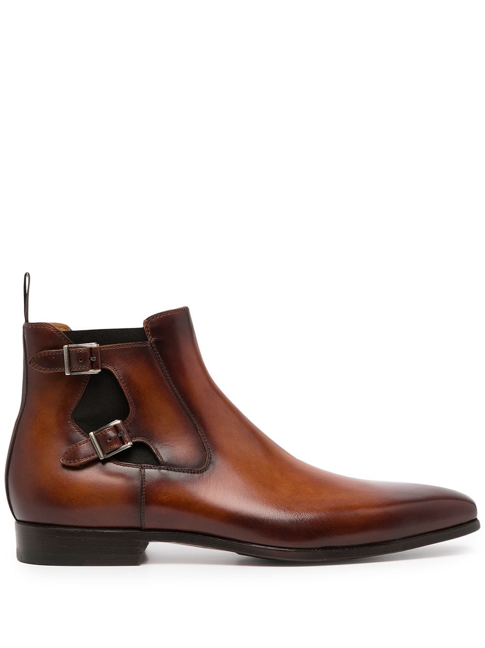 Magnanni pointed-toe polished leather boots - Brown von Magnanni