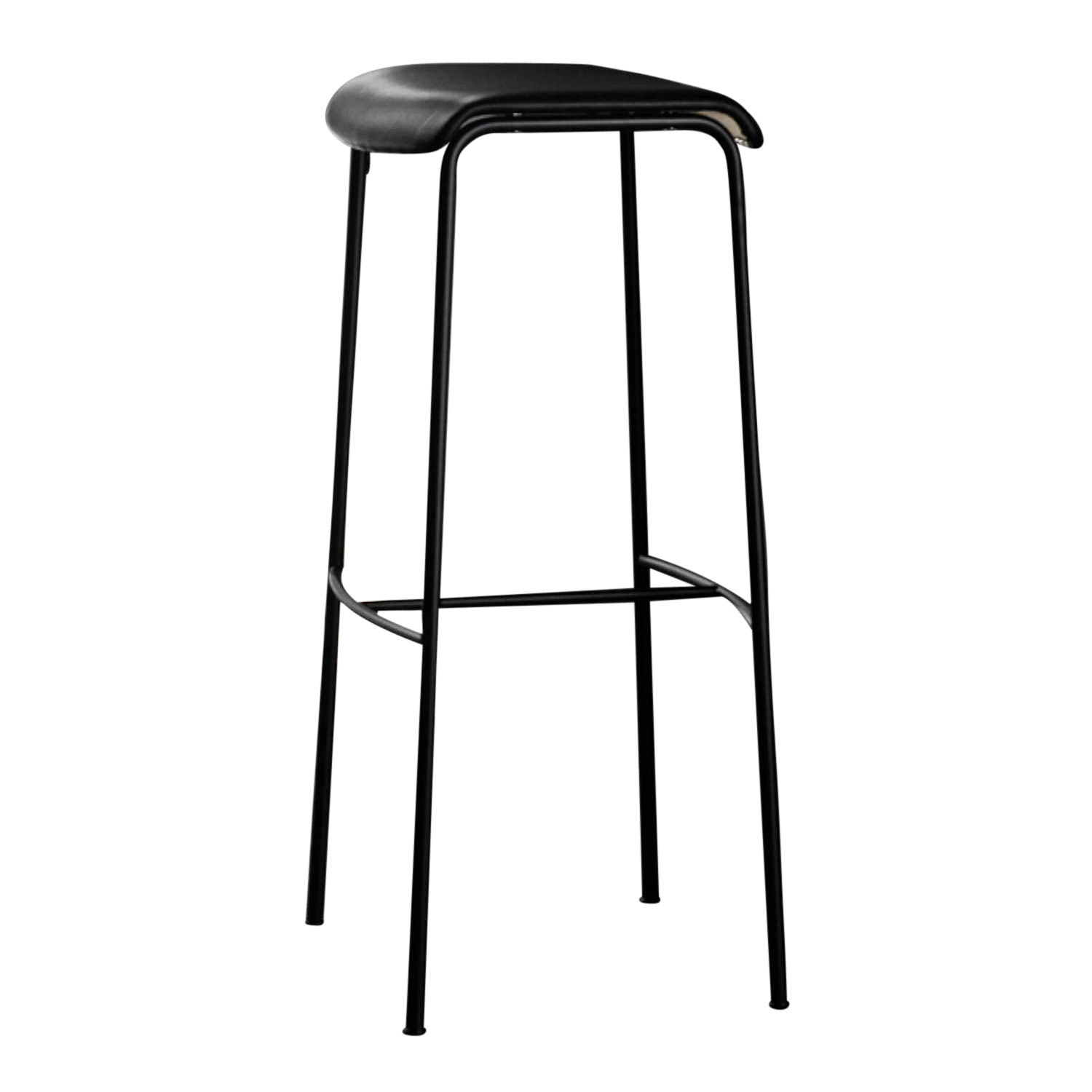 Pause Bar Stool Barhocker, Holz oak, black stained, Gestell tubular steel: bright chrome, Grösse b. 41 x t. 35 x h. 81 x sh. 81cm von Magnus Olesen