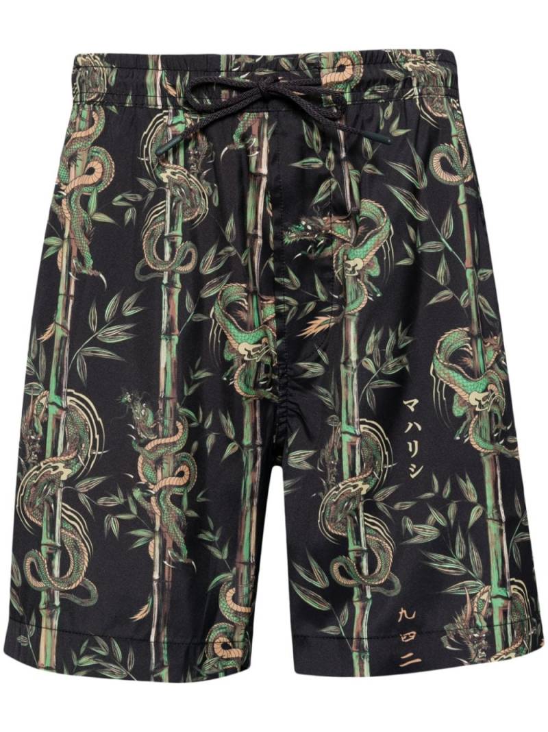 Maharishi Dragon Bamboo swim shorts - Black von Maharishi