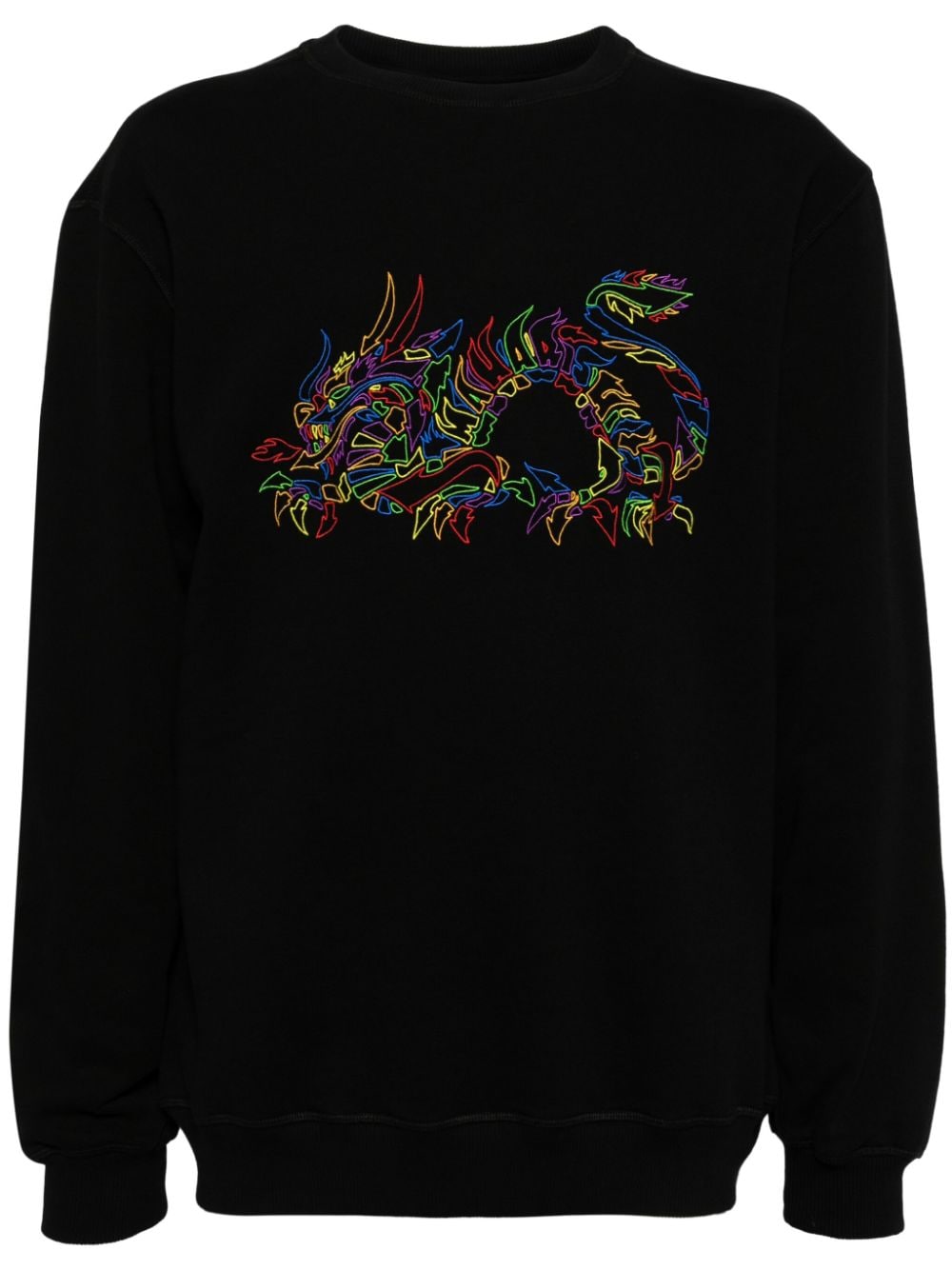 Maharishi Distorted Dragon organic cotton sweatshirt - Black von Maharishi