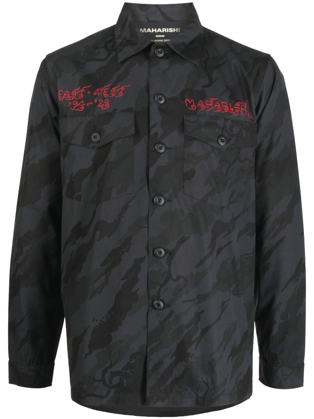 Maharishi camouflage-print logo-embroidery shirt - Blue von Maharishi