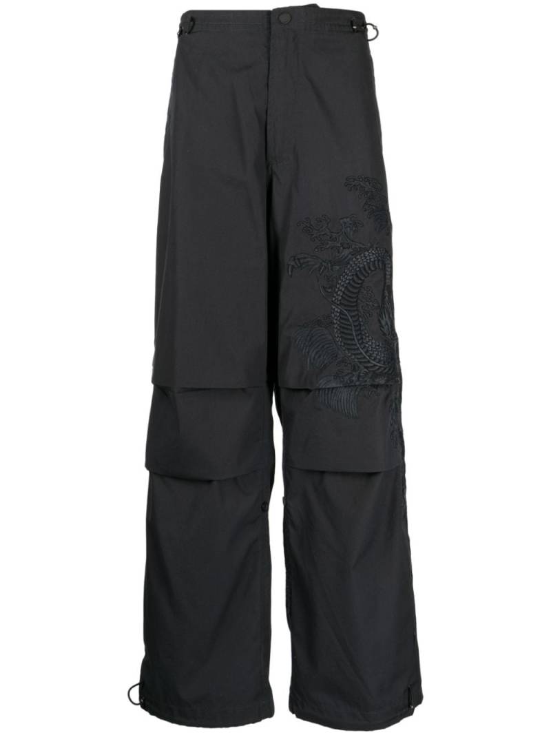 Maharishi graphic-print wide-leg trousers - Black von Maharishi