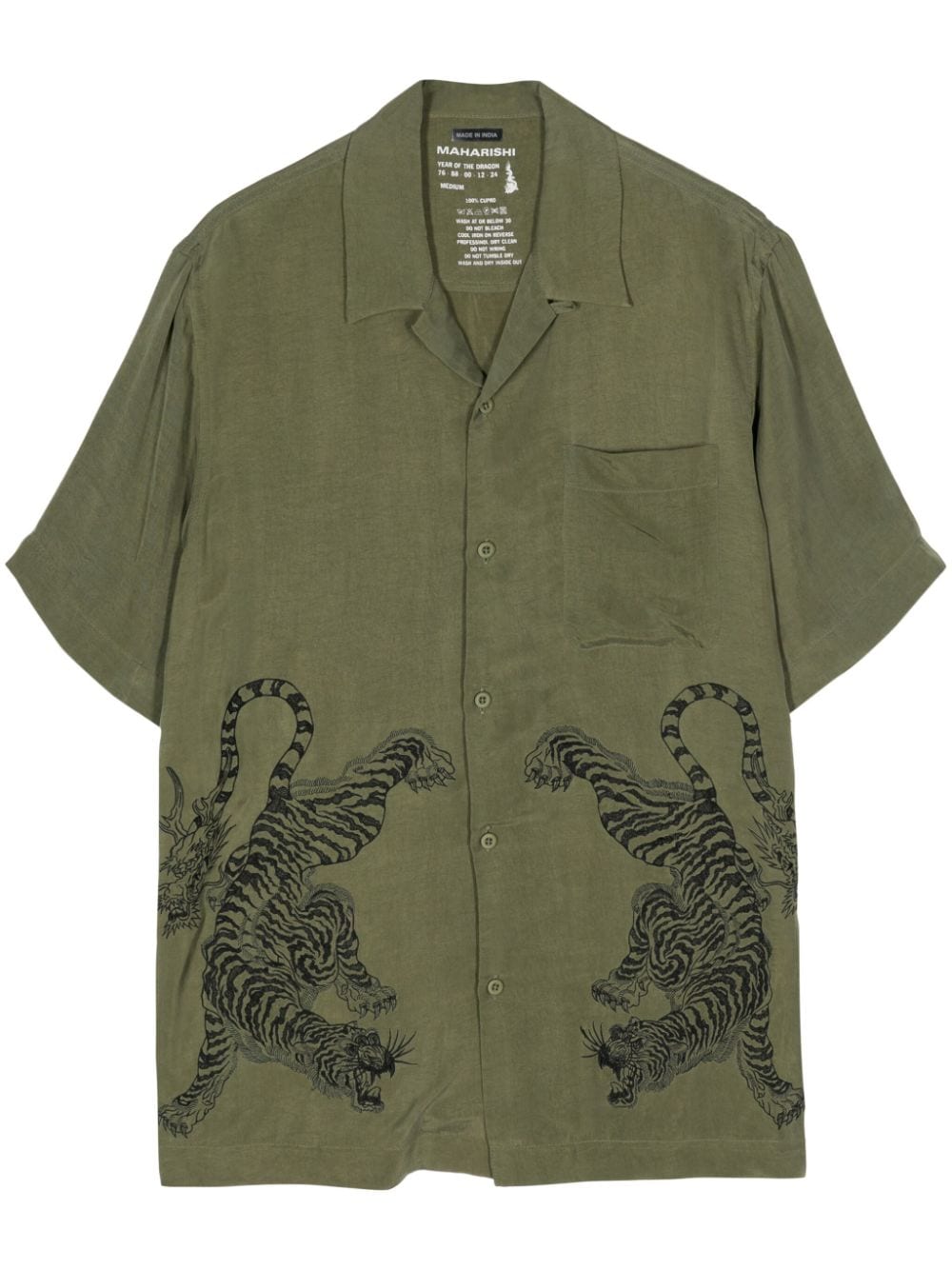 Maharishi tiger-embroidered short-sleeve shirt - Green von Maharishi