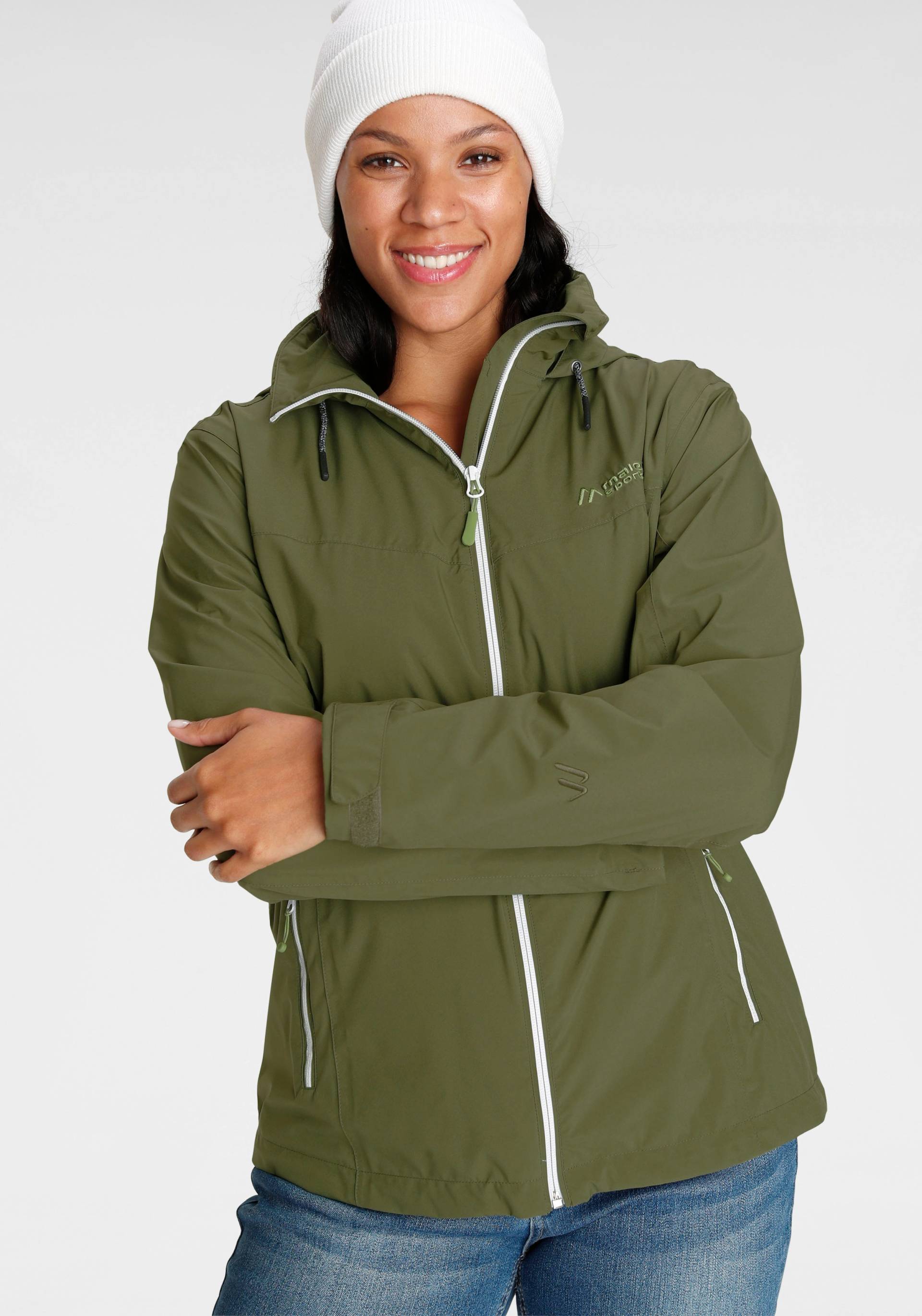 Maier Sports Outdoorjacke, mit Kapuze, Wasserdichte Übergangsjacke, auch in grossen Grössen erhältlich von Maier Sports