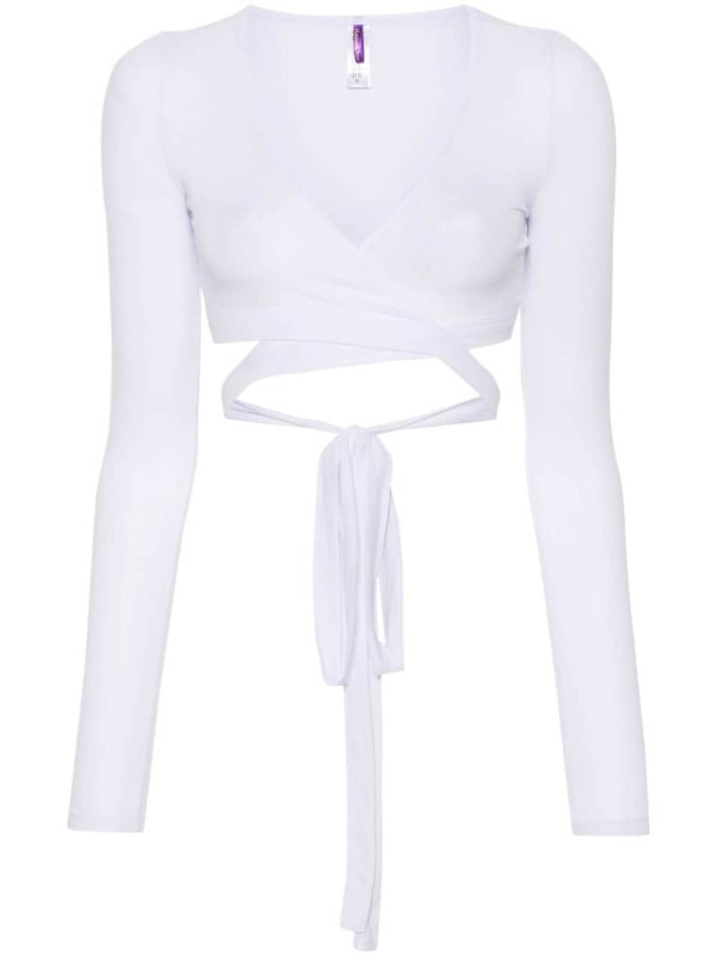 Maison Close La Femme Amazone ribbed wrap blouse - White von Maison Close