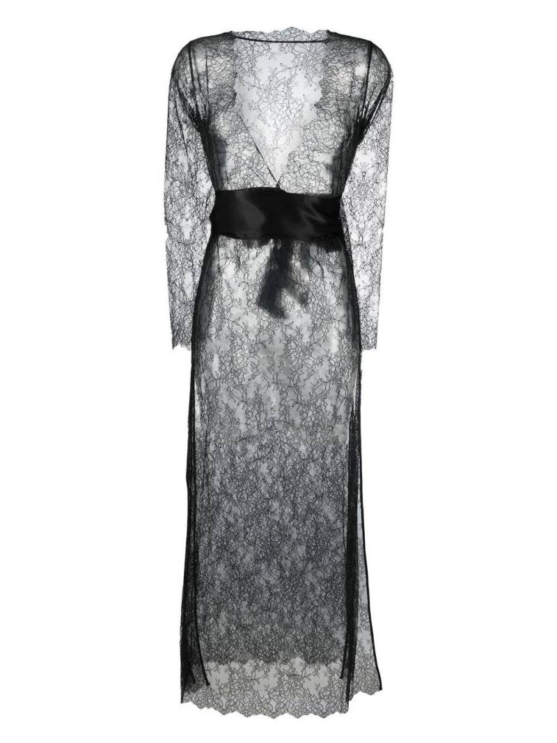 Maison Close Rendez-Vous floral-lace wrap dress - Black von Maison Close