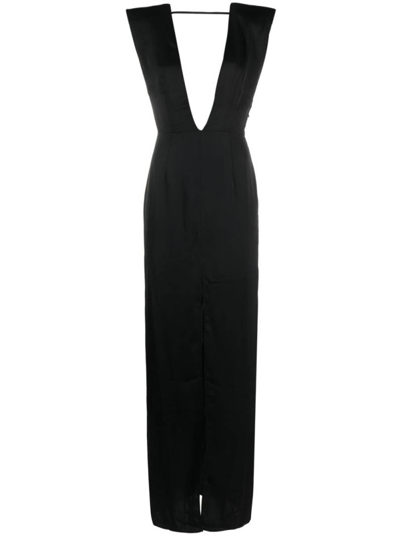 Maison Close V-neck satin-weave dress - Black von Maison Close