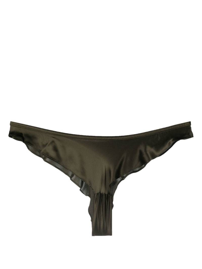 Maison Close flared satin-finish briefs - Green von Maison Close