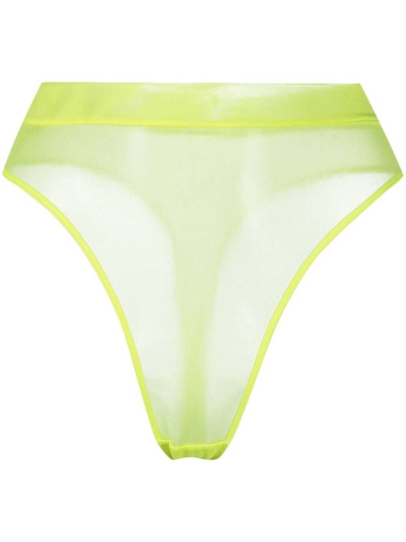 Maison Close high-waisted sheer thong - Yellow von Maison Close