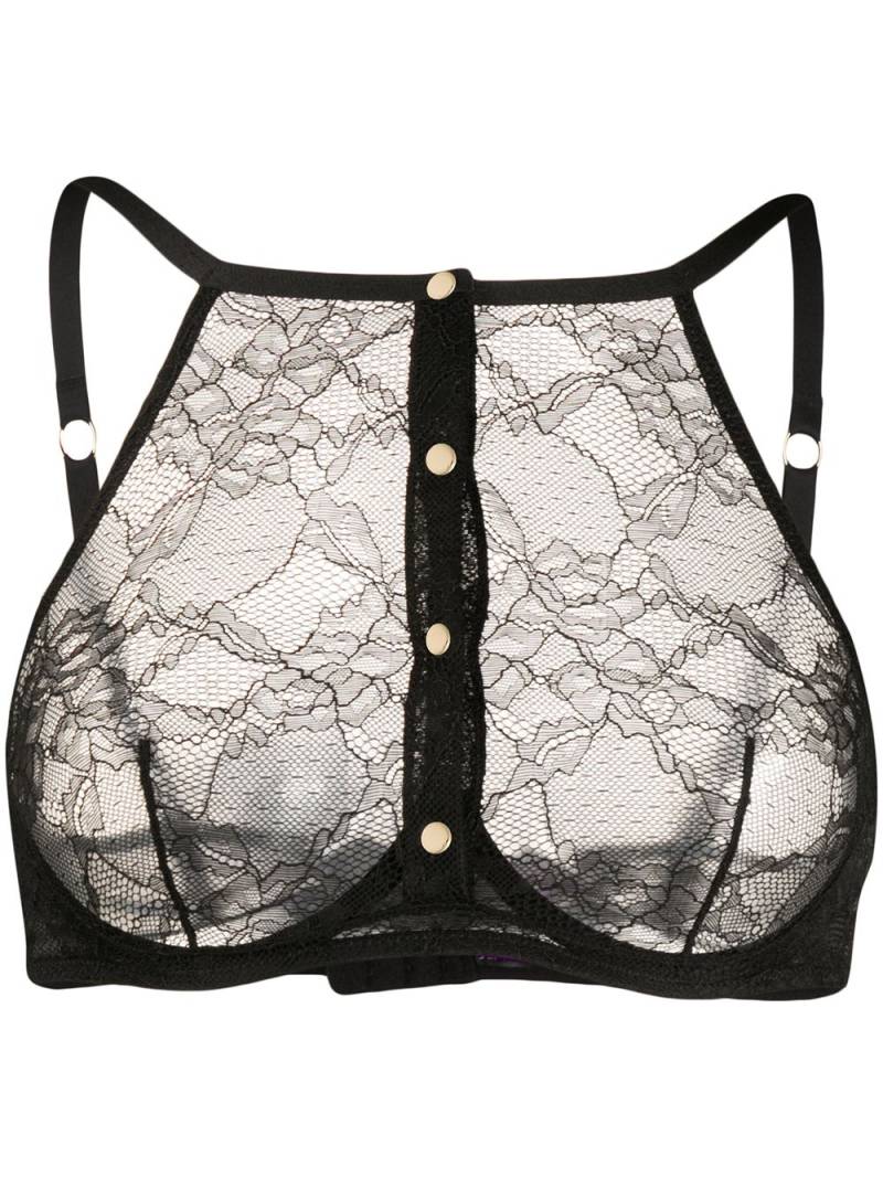 Maison Close lace buttoned bra - Black von Maison Close