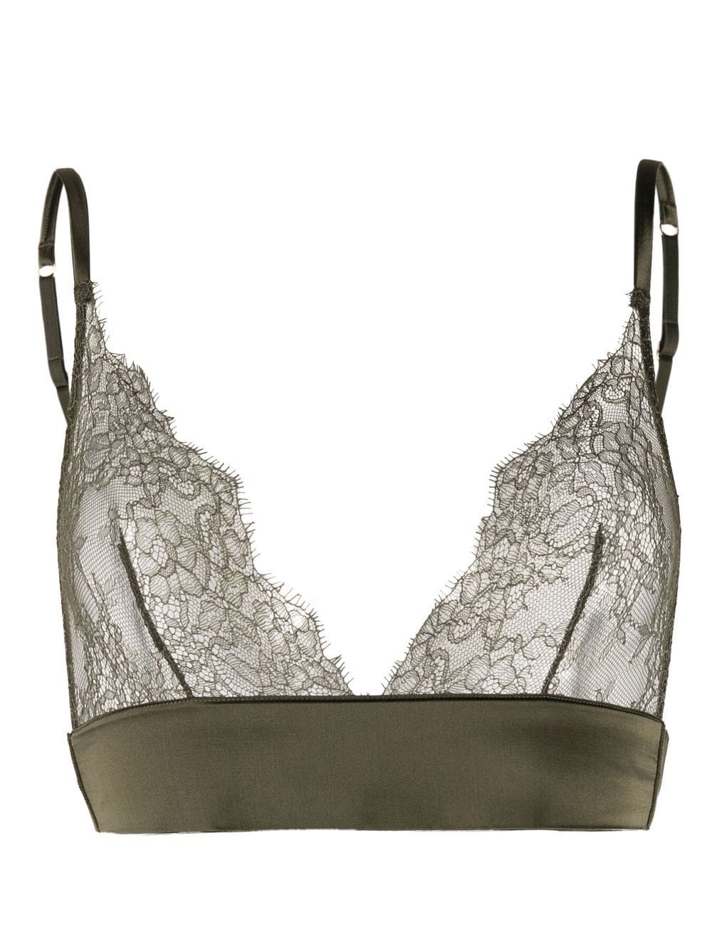 Maison Close lace-detail triangle-cup bra - Green von Maison Close