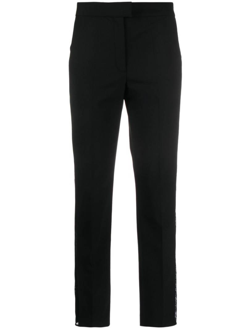 Maison Close lace-stripe virgin-wool blend tailored pants - Black von Maison Close