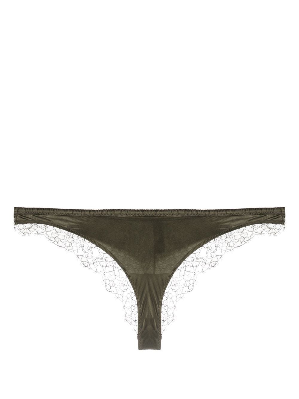 Maison Close lace-trim detail thong - Green von Maison Close