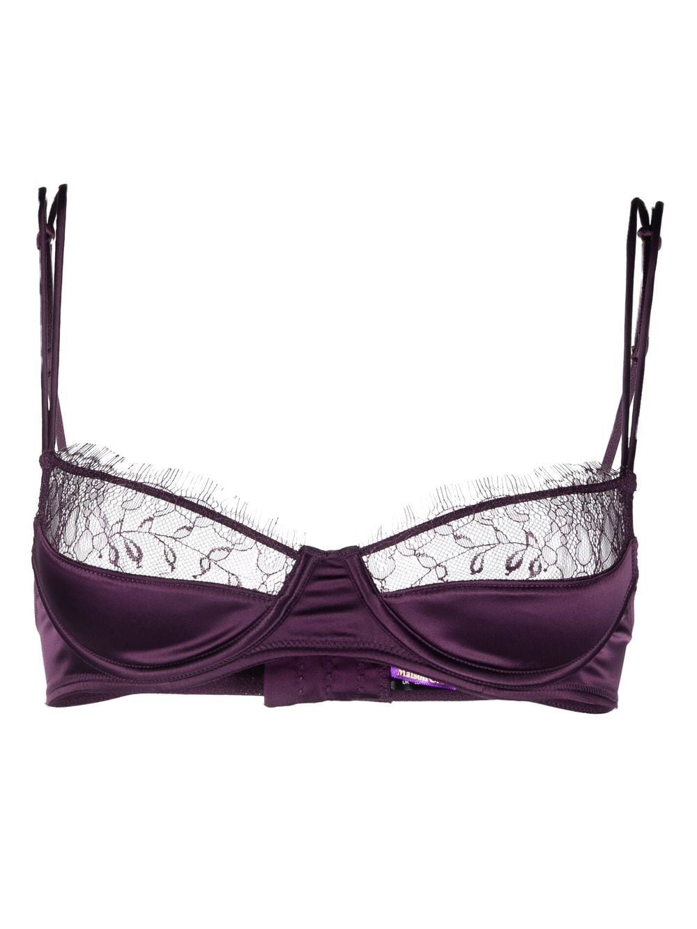 Maison Close lace-trim satin bra - Purple von Maison Close