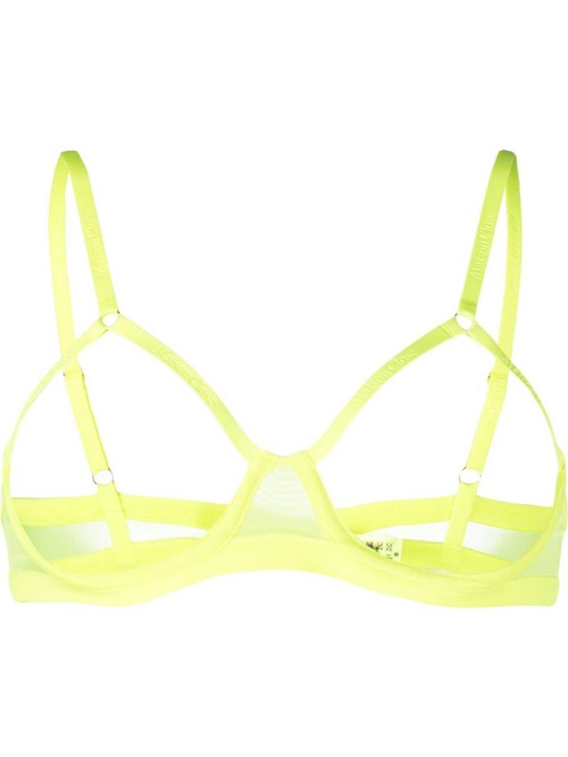 Maison Close logo-motif sheer bra - Yellow von Maison Close