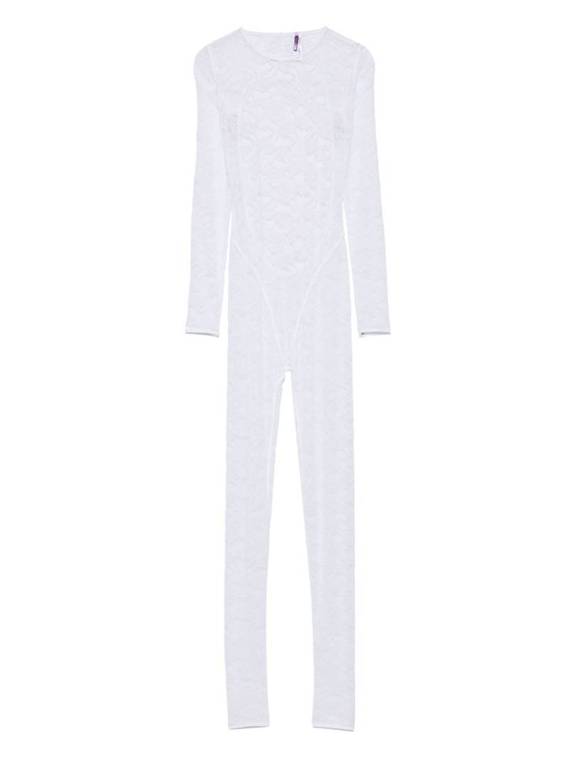 Maison Close long sleeve backless jumpsuit - White von Maison Close