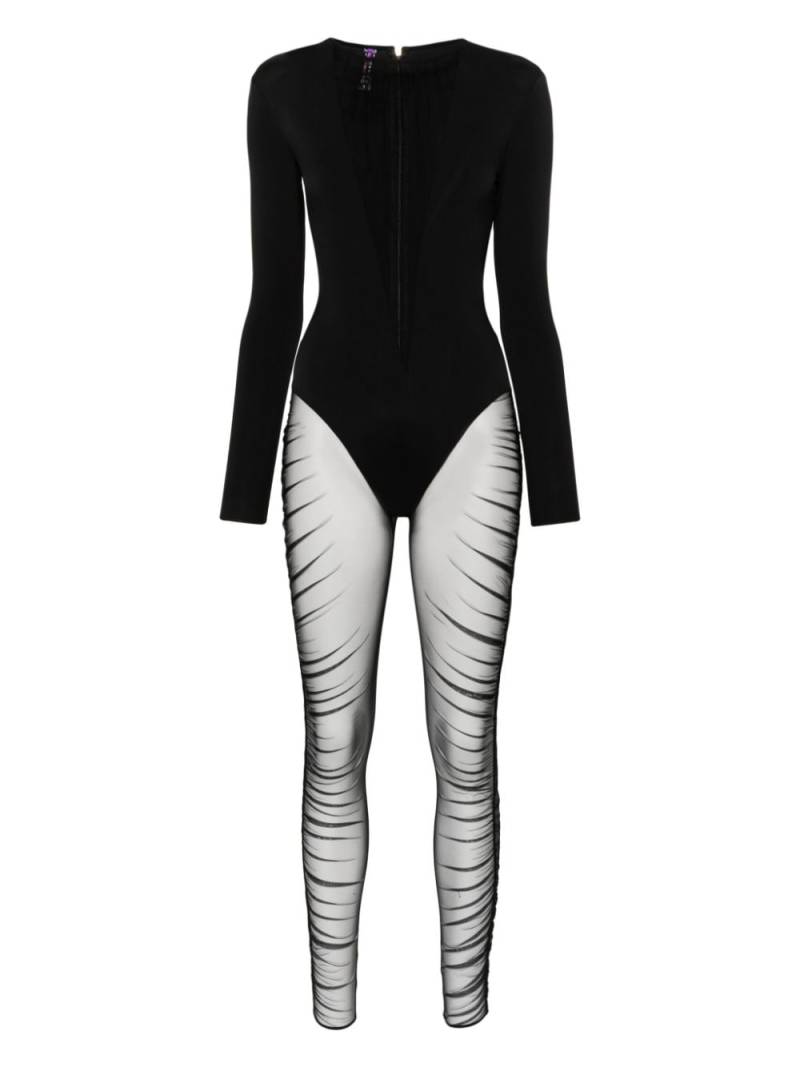 Maison Close mesh-panelled illusion-neck catsuit - Black von Maison Close