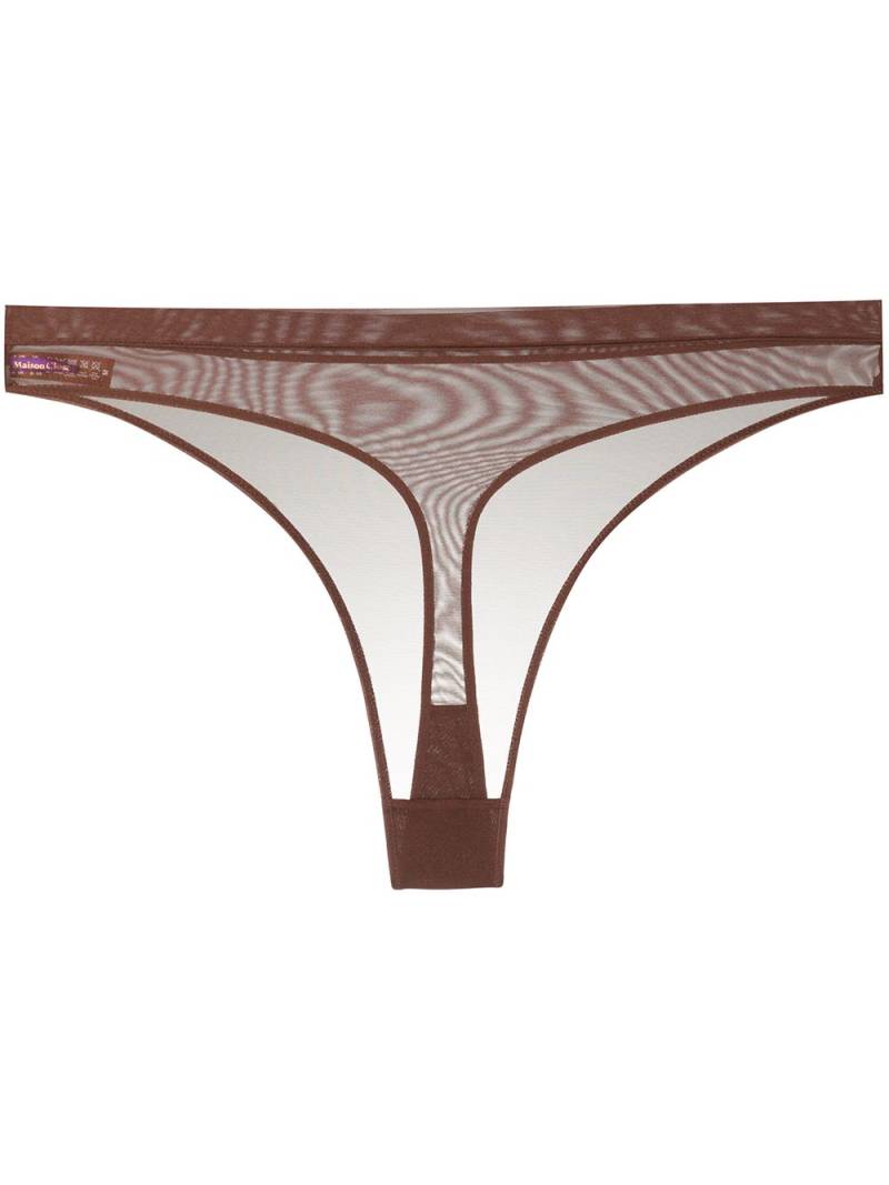 Maison Close mesh thong - Brown von Maison Close