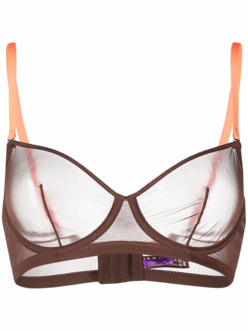 Maison Close mesh underwired bra - Brown von Maison Close