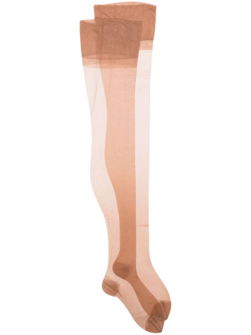 Maison Close seamless sheer stockings - Neutrals von Maison Close