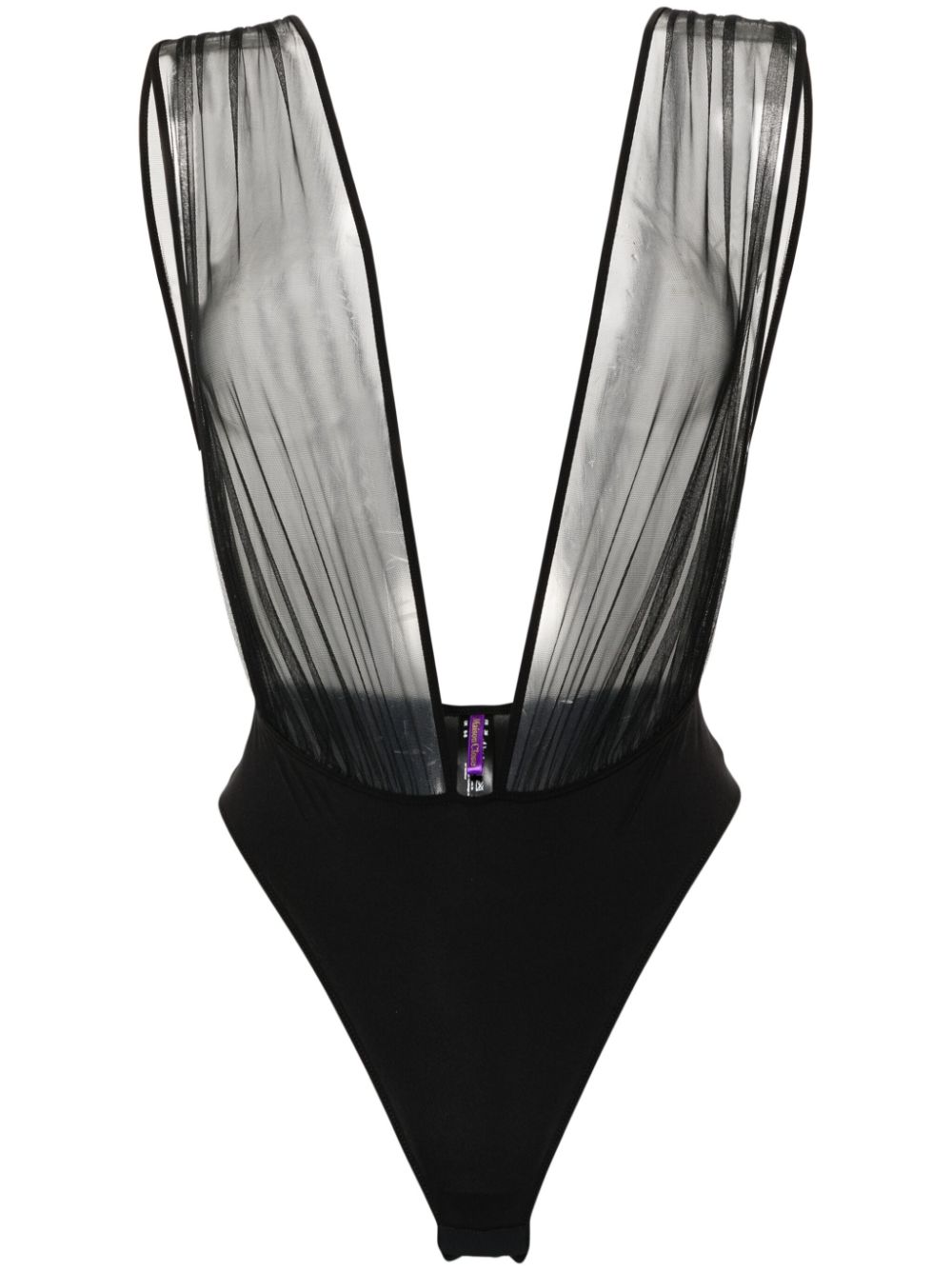 Maison Close sheer mesh bodysuit - Black von Maison Close